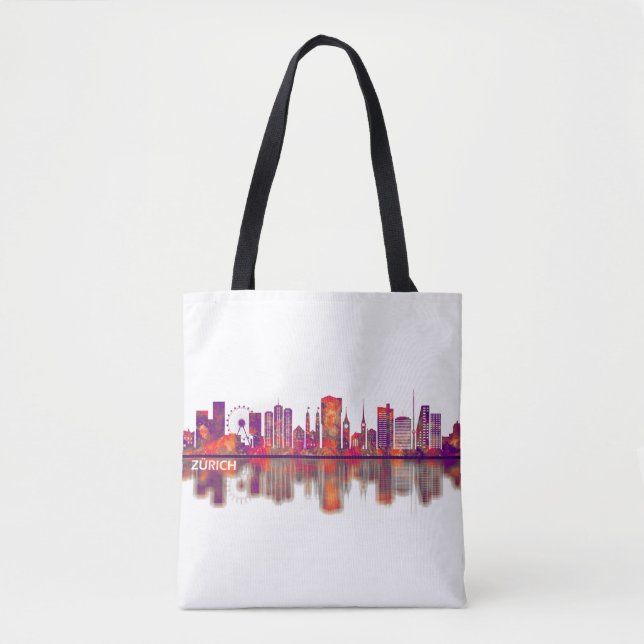 Tote Bag Zurich Suisse Skyline (Devant)