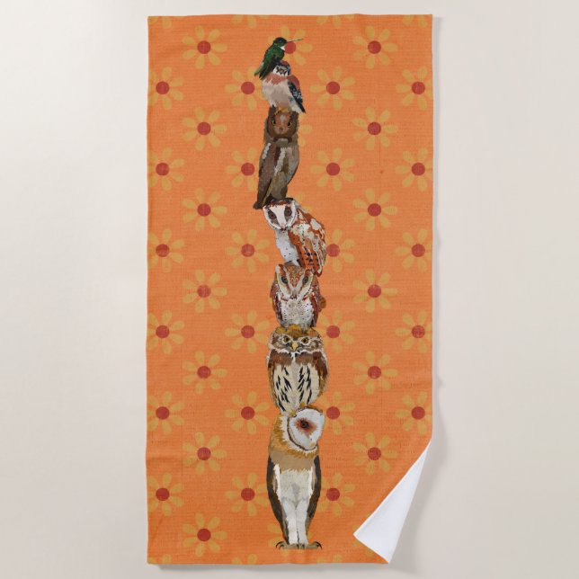 TOTELE POLE D'OISEAUX SERVIETTES DE PLAGE (Devant)