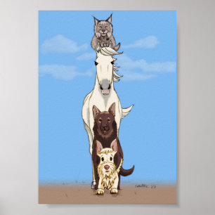 Totem compagnon - Poster coloré