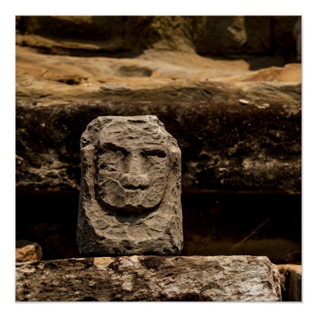 Totem de pierre souriante Cambodge - Affiche ART S (Devant)