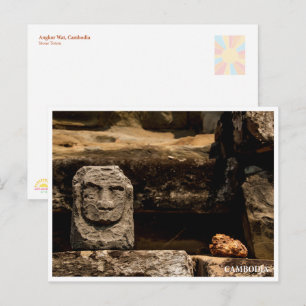 Totem de pierre souriante Cambodge – Carte postale