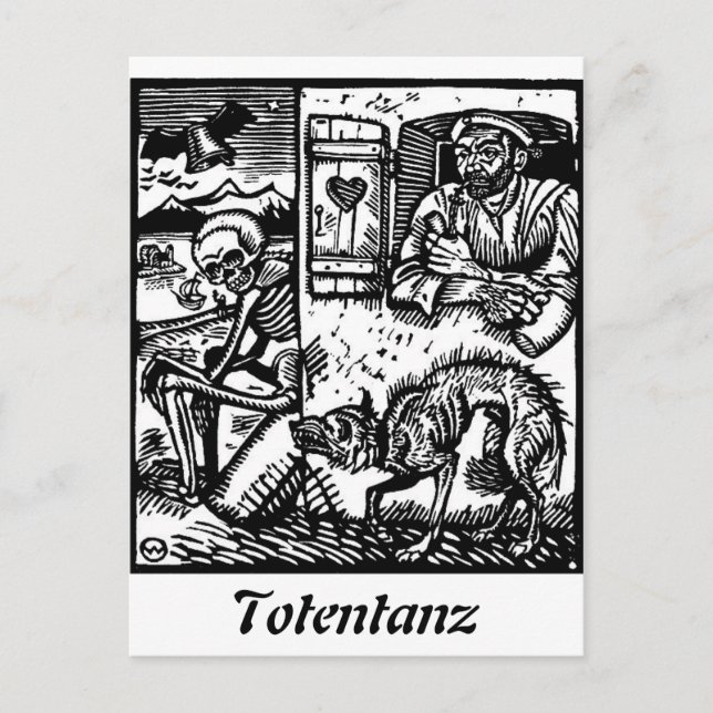 Totentanz Death attend la carte postale (Devant)