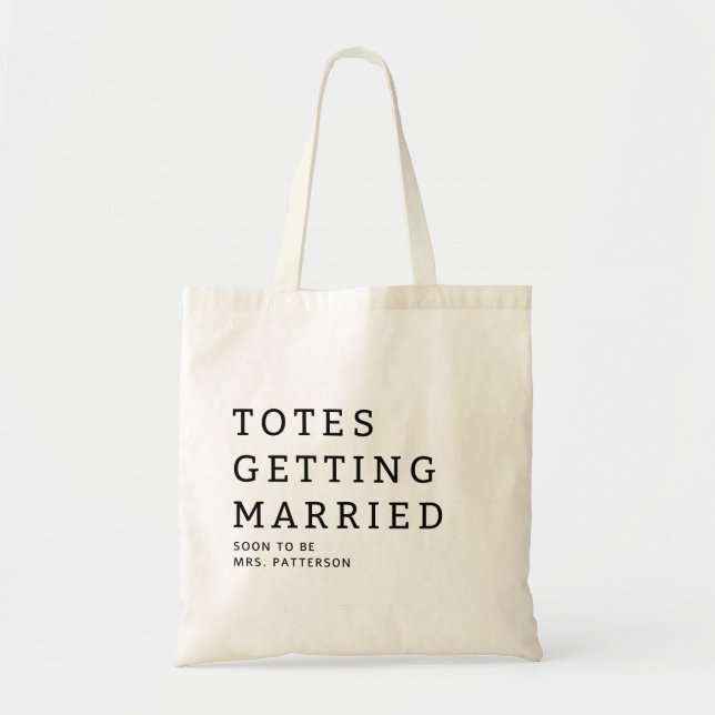 Totes Se marier Nom de la mariée Mariage Sac fourr (Devant)