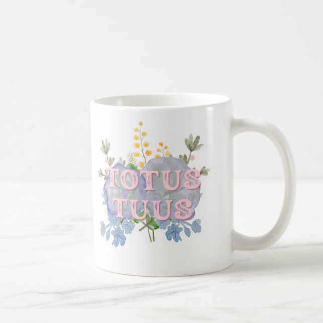 Totus Tuus Catholic Marian Floral Mug (Droite)