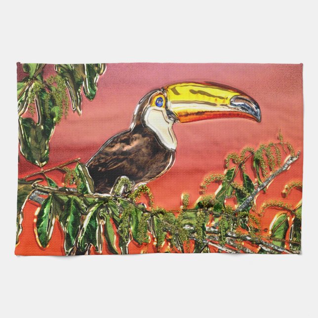 Toucan 2 serviette de cuisine (Horizontal)