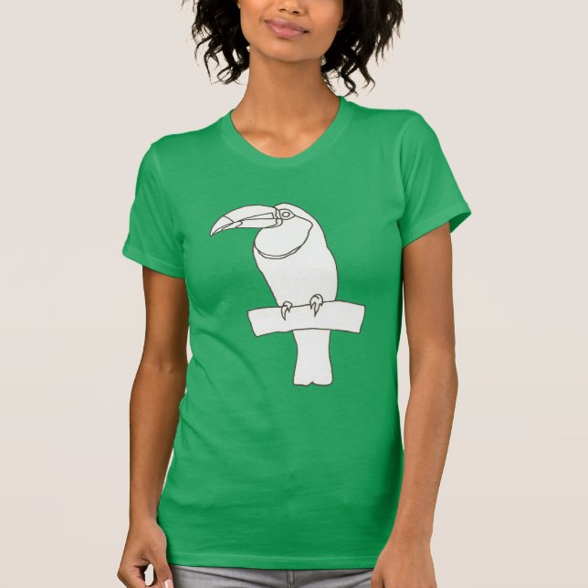 Toucan Bird Outline Dessin sur t-shirts (Devant)