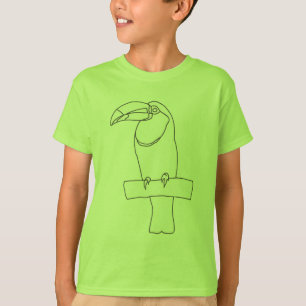 Toucan Bird Outline Dessin sur t-shirts