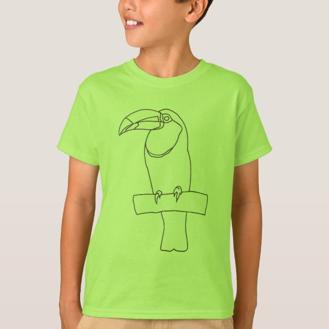 Toucan Bird Outline Dessin sur t-shirts (Devant)