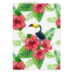 Toucan et bouquet tropical