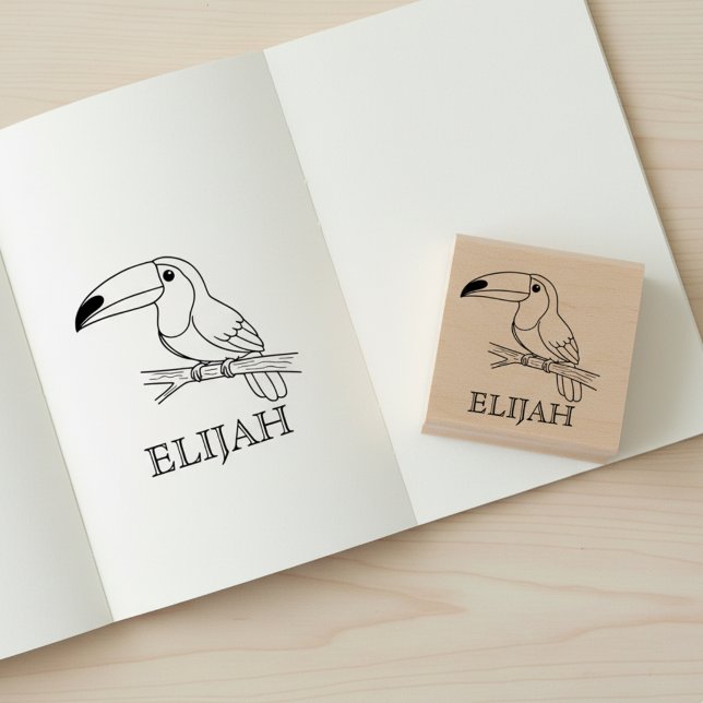 Toucan mignon avec tampon de nom (Toucan with name stamp.)