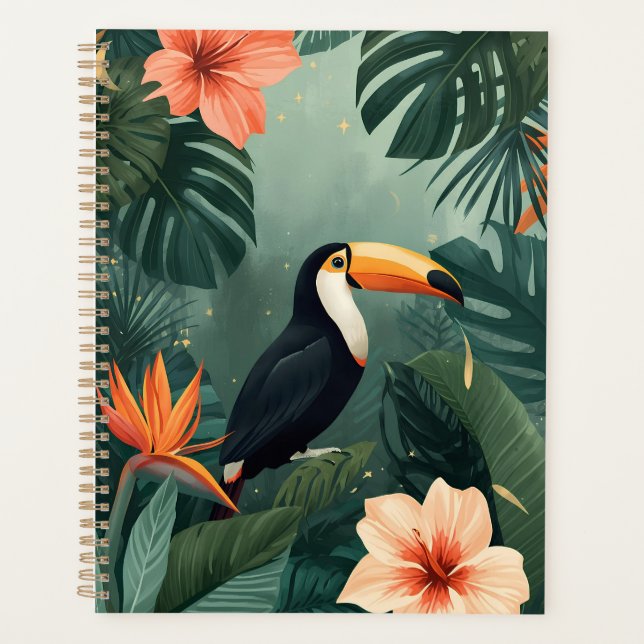 Toucan Muse Tropical Botanical Planner (Devant)