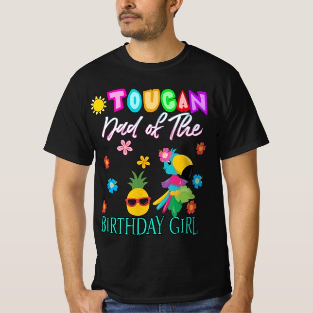 Toucan, papa de la    fille d'anniversaire T-shirt (Devant)