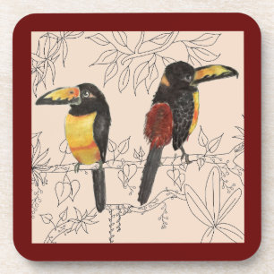 Toucans sur un ensemble de Dessous de verre
