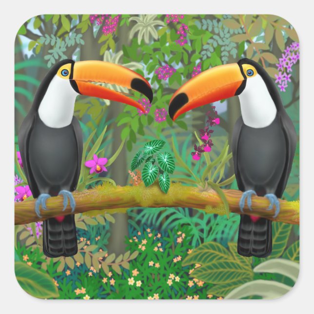 Toucans tropicaux en Stickers Jungle (Devant)
