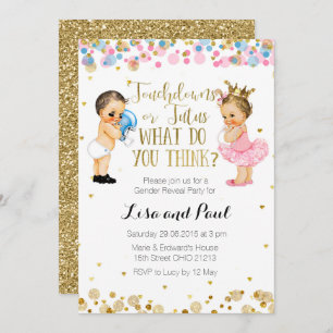 Touchdowns ou Tutus Genre Invitation à la révélati