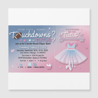 Touchdowns ou Tutus Genre Reveal Invitation | Dia
