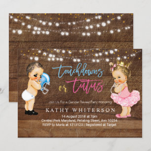 Touchdowns ou Tutus genre révéler Invitation rusti