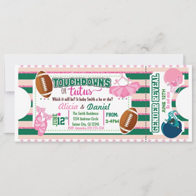 Touchdowns ou Tutus Invitation (Devant)