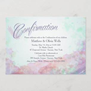 Touche de couleurs Confirmation Invitation