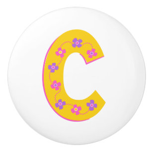 Touche de poignée monogrammée C de la lettre de co