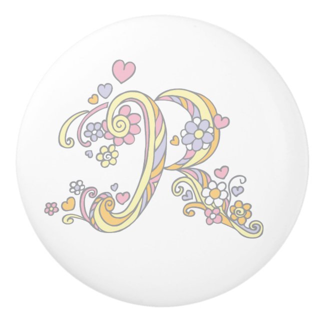 Touche de poignée monogrammée de la lettre décorat (Devant)