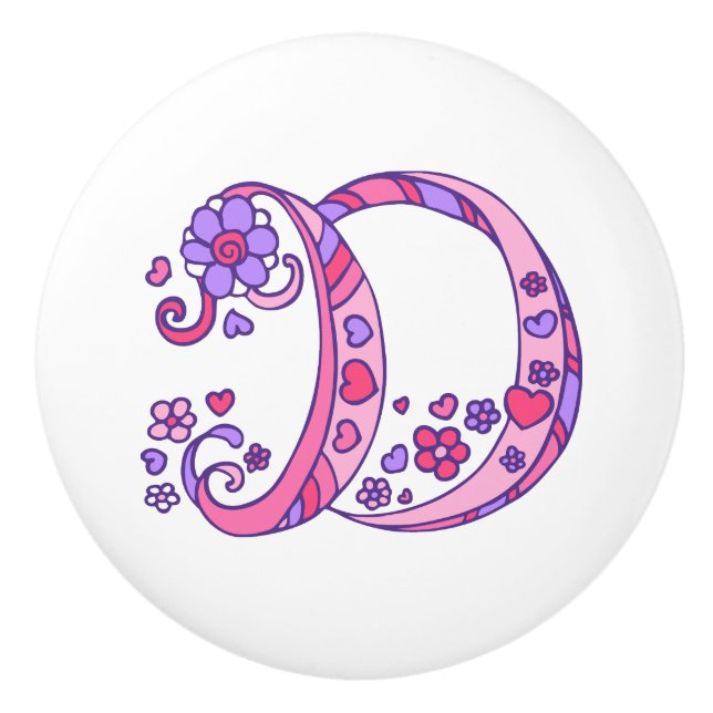 Touche de poignée monogrammée de la lettre décorat (Devant)