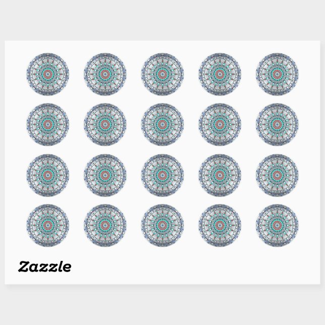Touche De Stickers Arrondi Turquoise (Feuille)