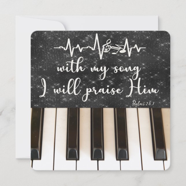 Touches de piano avec Psaumes Bible Verse Citation (Devant)