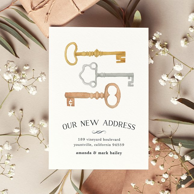 Touches vintages | Faire-part de déplacement (Créateur téléchargé)