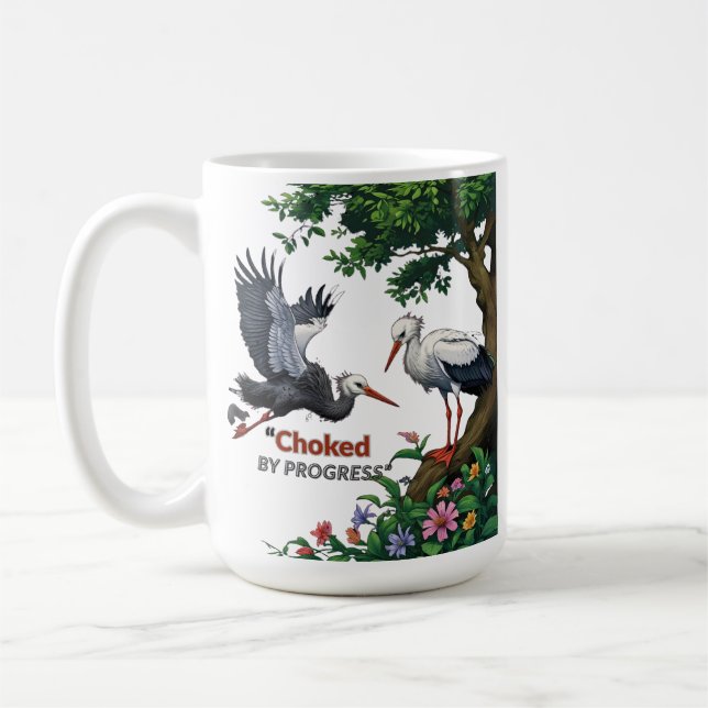 Touffé par le Progrès – Mug Éco-Conscient (Gauche)
