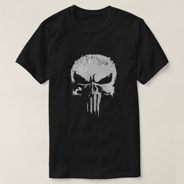 Tough Guy skull runny paint biker inspecte T-shirt (Design devant)