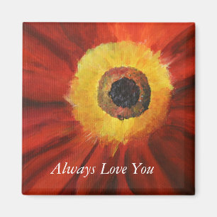 Toujours aimer Floral Art 5.1 Cm Magnet Carré