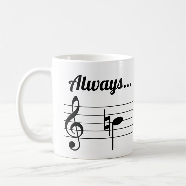 Toujours B Mug de café musical naturel (Gauche)