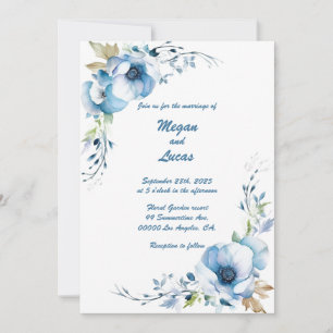 Toujours bleu : Faire-part de mariage personnalisé