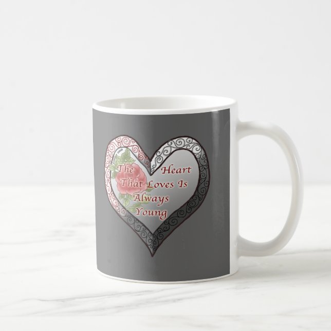 Toujours jeune Valentine Coeur tasse (Droite)