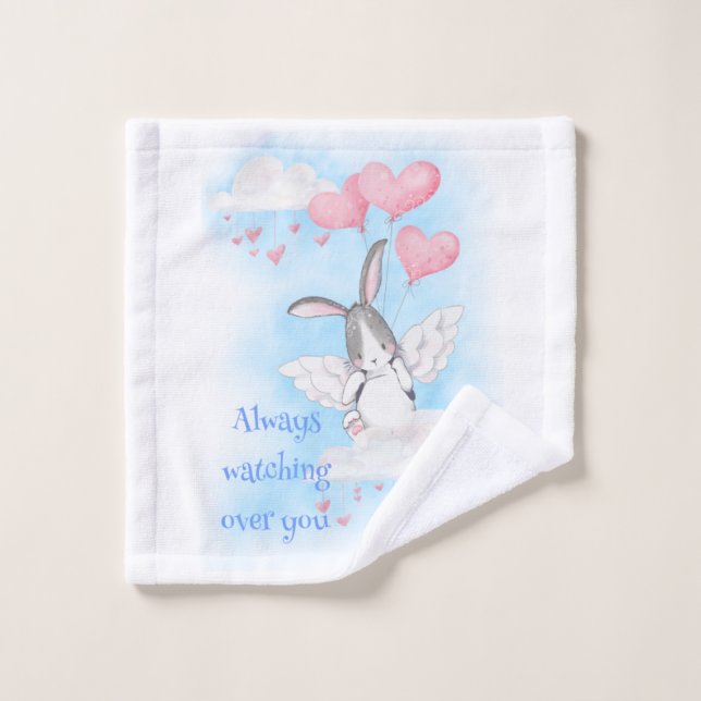 Toujours regarder au-dessus de vous lapin d'ange (Gant de toilette)
