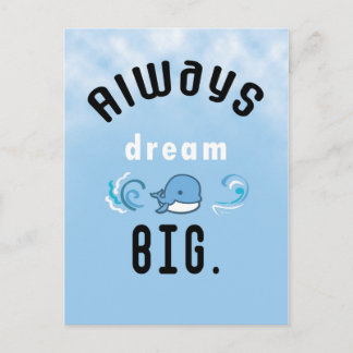 Toujours rêver grande carte postale Quote de motiv