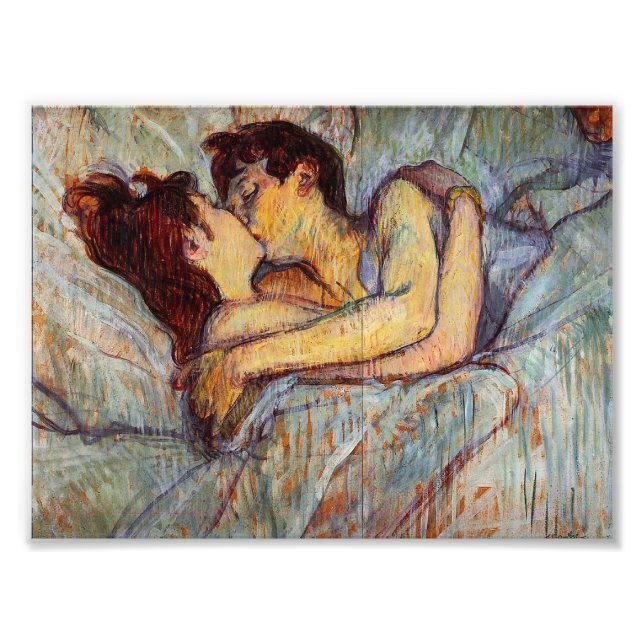 Toulouse-Lautrec En Lit Photo Baiser Imprimer (Devant)