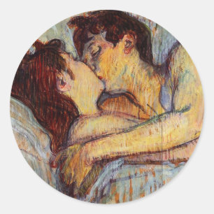 Toulouse-Lautrec En Lit Stickers Baiser