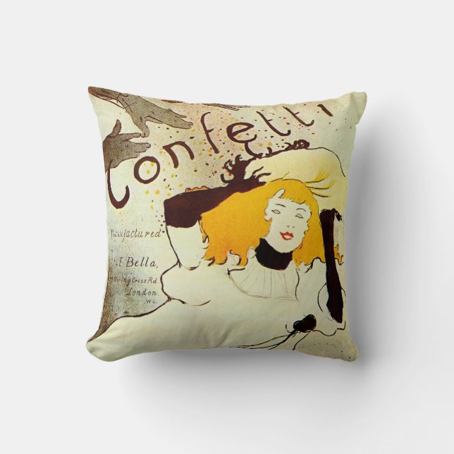 Toulouse-Lautrec Oreiller Vintage d'Art (Recto)