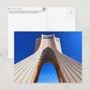 Tour Azadi, Téhéran, Iran Carte Postale de Voyage