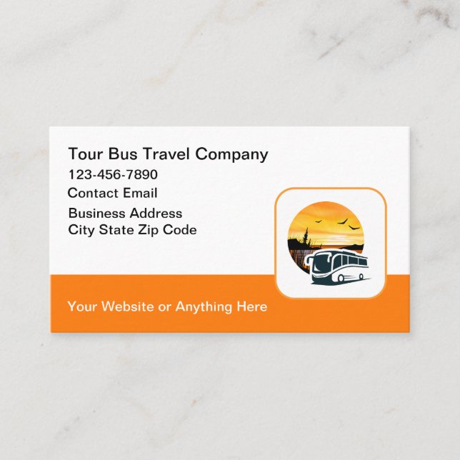 Tour Bus Voyage Cartes de visite à thème (Devant)