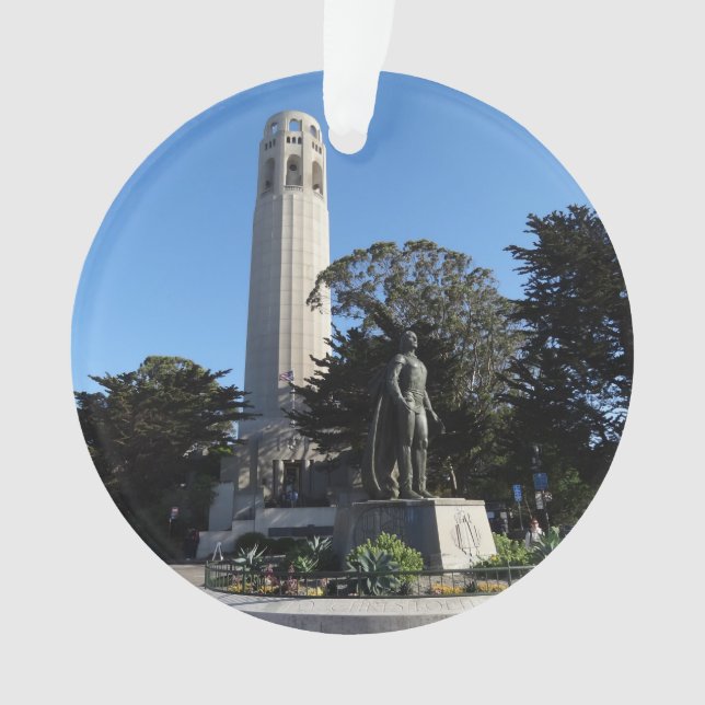 Tour Coit et Statue Columbus #1 Ornament (devant)