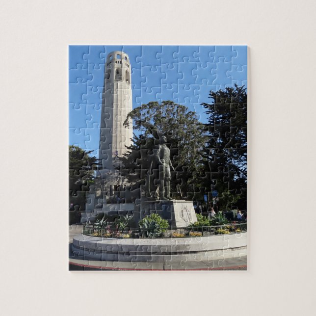 Tour Coit et Statue Columbus #1 Puzzle (Vertical)