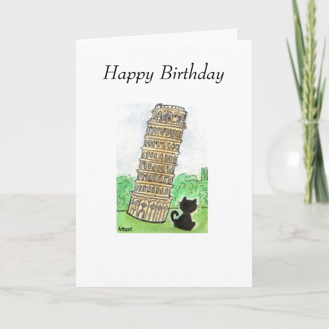 TOUR D'APPUI EN CHAT NOIR DE LA CARTE D'ANNIVERSAI (Devant)