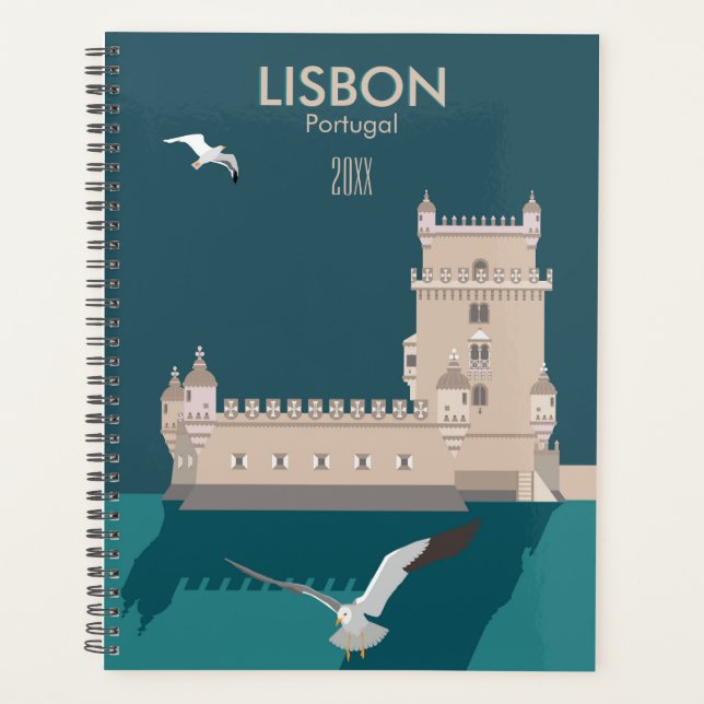 Tour de Belem de Lisbonne dans le style poster vin (Devant)