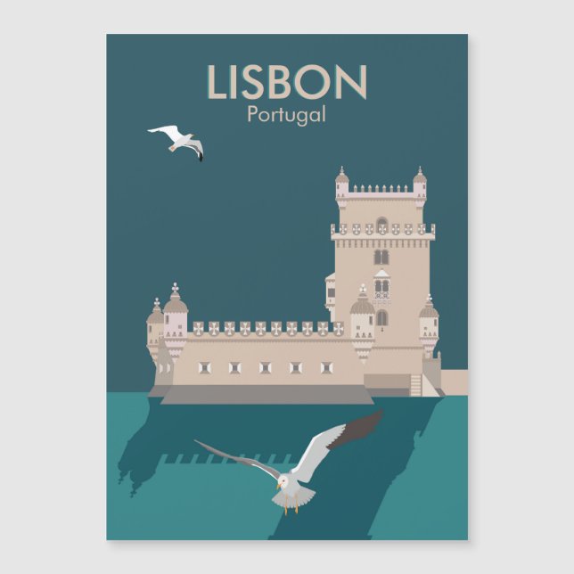 Tour de Belem de Lisbonne dans le style poster vin (Devant)