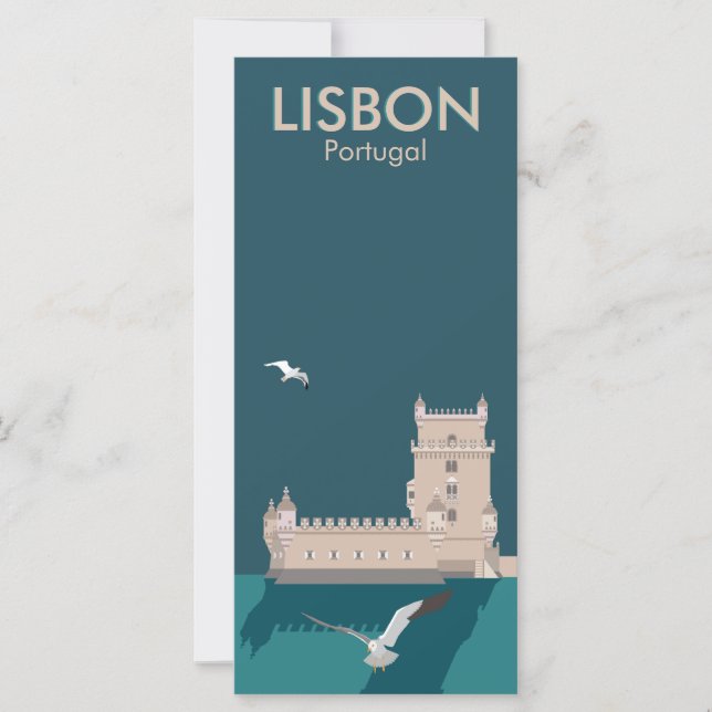Tour de Belem de Lisbonne dans le style poster vin (Devant)