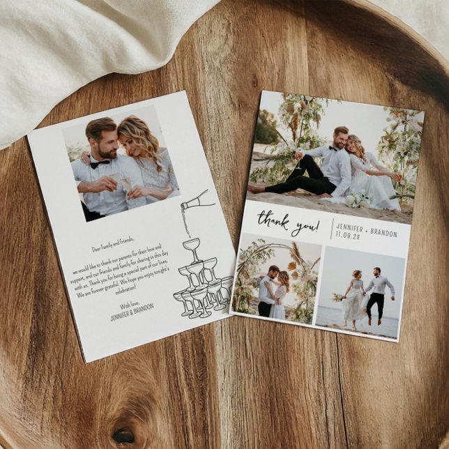 Tour de Champagne Carte de remerciements photo col (Créateur téléchargé)