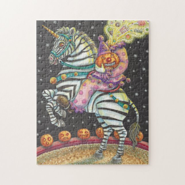 TOUR DE CIRCUS EN COURANT, HALLOWEEN ZEBRA PUZZLE (Vertical)